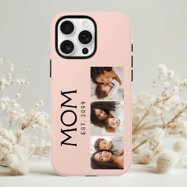 ピンクの3枚写真とモダンなタイポグラフィーのママデザイン iPhone 16 PROケース