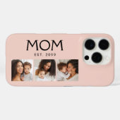 ピンクの3枚写真とモダンなタイポグラフィーのママデザイン Case-Mate iPhoneケース (裏面 (横))