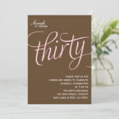 ピンクの30歳誕生日パーティー 招待状 (スタンド正面)