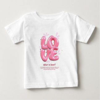 ピンクの3Dラブクオート ベビー ファインジャージーTシャツ ベビーTシャツ