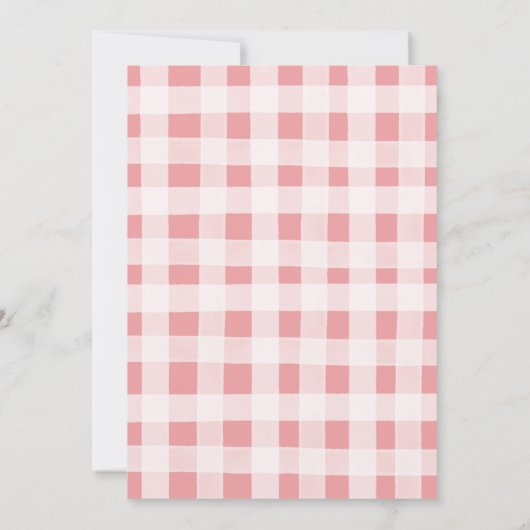 ピンクの4月シャワーが5花赤ちゃんシャワーをもたらす 招待状 (裏面)