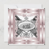 ピンクの40歳誕生日パーティー招待状 どんな行事にも 招待状 (正面)