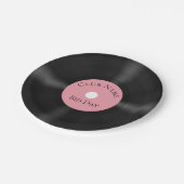 ピンクの50年代のスタイルLPの記録的でカスタムな紙皿 ペーパープレート (アングル)