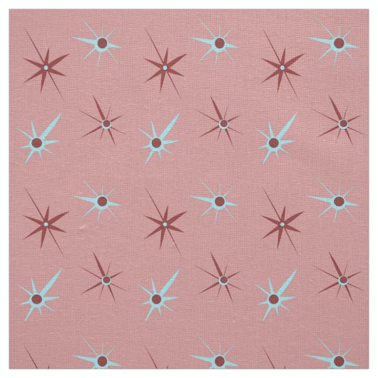 ピンクの50年代のスターバスト ファブリック (見本)