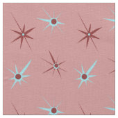 ピンクの50年代のスターバスト ファブリック (クローズアップ)