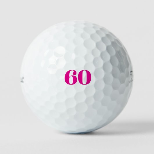 ピンクの60歳の誕生日 Titleist Pro V1 ゴルフボール (正面)
