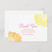 ピンクの、オレンジ及び黄色のミイラのミイラのサンキューカード サンキューカード (正面/裏面)