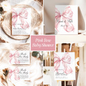 ピンクの コケッティーなリボンの女の子のベビーシャワーのウェルカムサイン タペストリー