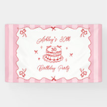 ピンクの コケッティー ストライプ ヴィンテージ 手描き 誕生日