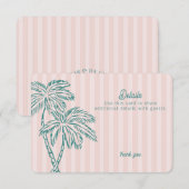 ピンクの パームスプリングス パステル ビーチ 詳細 インサート エンクロージャーカード (正面/裏面)