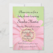 ピンクの"フラワーチャイルド"の超音波のベビーシャワーの招待 招待状 (裏面)