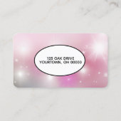 ピンクの《写真》ぼけ味のポープリントとハート 名刺 (裏面)