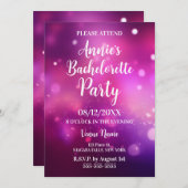 ピンクの《写真》ぼけ味バチェロレッテ 招待状 (正面/裏面)