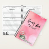 ピンクの《写真》ぼけ味フローラノートパーソナライズされたカバー ノートブック (内側)