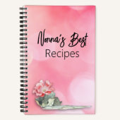 ピンクの《写真》ぼけ味フローラノートパーソナライズされたカバー ノートブック (正面)