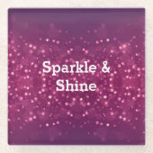 ピンクの《写真》ぼけ味星 ガラスコースター (正面)