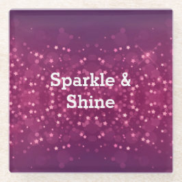 ピンクの《写真》ぼけ味星 ガラスコースター