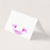 ピンクの《写真》ぼけ味空白のがグリーティングカード内 (裏面)