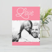ピンクの「愛を送る」バレンタインデーの写真 シーズンカード (スタンド正面)
