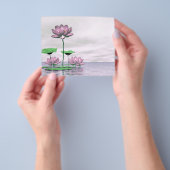 ピンクの《植物》スイレンとハスの花 チラシ (手)