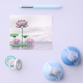 ピンクの《植物》スイレンとハスの花 チラシ (シングル)