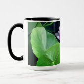 ピンクの《植物》スイレンのフローラフォト投げ マグカップ (左)