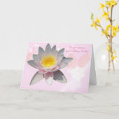 ピンクの《植物》スイレンの妊婦のお祝い カード (黄色い花)