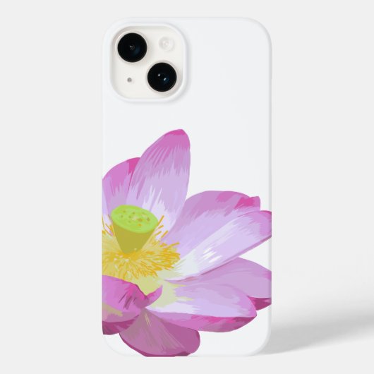 ピンクの《植物》スイレンの花電話ケース Case-Mate iPhoneケース (裏面)