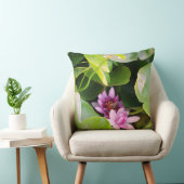ピンクの《植物》スイレンフローラ写真 クッション (椅子)