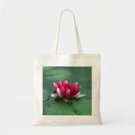 ピンクの《植物》スイレン トートバッグ