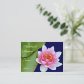 ピンクの《植物》スイレン 名刺 (スタンド正面)