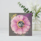 ピンクの《植物》百日草の超音波のベビーシャワーの招待状 招待状 (スタンド正面)