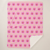ピンクの《植物》百日草花の継ぎ目のないパターン シェルパブランケット (正面)