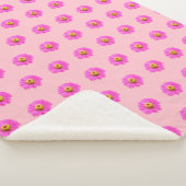 ピンクの《植物》百日草花の継ぎ目のないパターン シェルパブランケット (3/4)