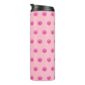 ピンクの《植物》百日草花の継ぎ目のないパターン タンブラー (回転右)