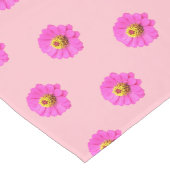 ピンクの《植物》百日草花の継ぎ目のないパターン ロングテーブルランナー (コーナー)