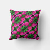 ピンクの《植物》百日草花ペアのクローズアップ抽象芸術パターン クッション (裏面)