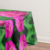 ピンクの《植物》百日草花ペアのクローズアップ抽象芸術パターン テーブルクロス (インサイチュ)