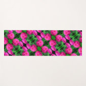 ピンクの《植物》百日草花ペアのクローズアップ抽象芸術パターン ヨガマット (正面(横))