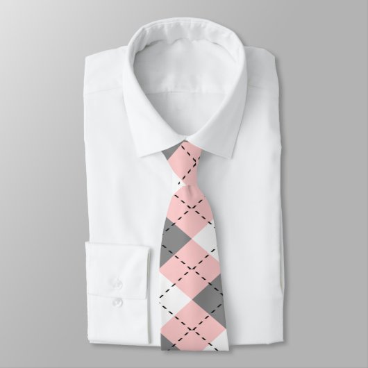 ピンクの、灰色および白くアーガイル柄のなネクタイ ネクタイ (タイ)