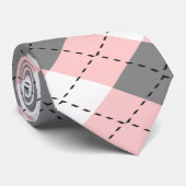 ピンクの、灰色および白くアーガイル柄のなネクタイ ネクタイ (ロール)