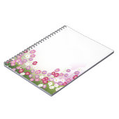 ピンクの、紫色および白い花 ノートブック (左側)