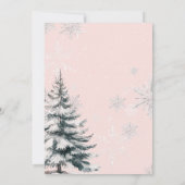 ピンクの Baby It's Cold Outside ボウガール ベビーシャワー 招待状 (裏面)