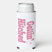 ピンクの"Gettin' Hitched"バチェロレッテ スリム缶クーラー (Seltzer正面)
