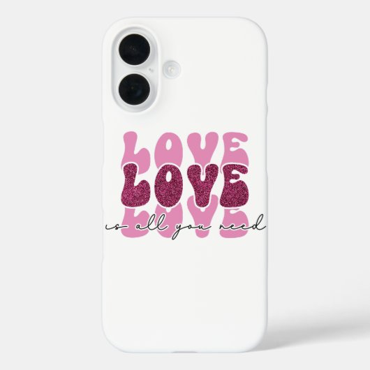 ピンクの"Love"スタックバブルフォント Case-Mate iPhoneケース (裏面)