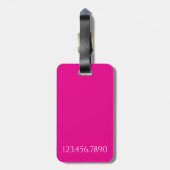 ピンクの「Mrs.」ミニマル タイポグラフィー ラゲッジタグ (裏面縦)