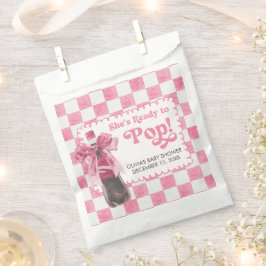 ピンクの She's Ready to Pop ベビーシャワー フェイバーバッグ