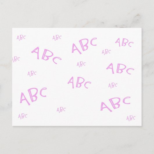 ピンクのABC ポストカード (正面)