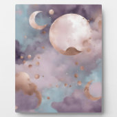 ピンクのAIアートの月 フォトプラーク (正面)