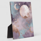 ピンクのAIアートの月 フォトプラーク (側面)